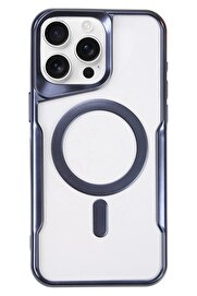 CepteToptan iPhone 16 Pro Max Kılıf Boyi Magsafe Silikon Kapak - Lacivert - DROPX3293-3097