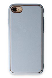 CepteToptan iPhone 7 Kılıf Coco Deri Silikon Kapak - Açık Mavi - DROPX2996-6383