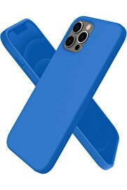CepteToptan iPhone 12 Pro Kılıf First Silikon - Mavi - DROPX3758-8053