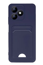CepteToptan Realme Note 50 4G Kılıf Kelvin Kartvizitli Silikon - Lacivert - DROPX3584-5009