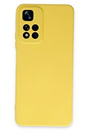 CepteToptan Xiaomi Redmi Note 11 Pro Plus 5G Kılıf Nano içi Kadife Silikon - Sarı - DROPX3383-9223