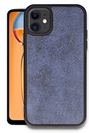 CepteToptan iPhone 11 Kılıf Aras Deri Kapak - Lacivert - DROPX7770-8262