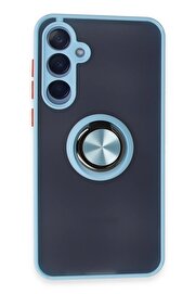 CepteToptan Samsung Galaxy A15 4G Kılıf Montreal Yüzüklü Silikon Kapak - Buz Mavi - DROPX9362-1983
