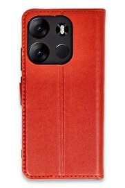 CepteToptan Tecno Spark Go 2023 Kılıf Trend S Plus Kapaklı Kılıf - Kırmızı - DROPX7880-5298