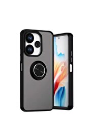CepteToptan Xiaomi Redmi 13 4G Kılıf Montreal Yüzüklü Silikon Kapak - Siyah - DROPX9671-4278