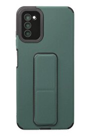 CepteToptan Samsung Galaxy A03S Kılıf Mega Standlı Silikon - Yeşil - DROPX9744-3689