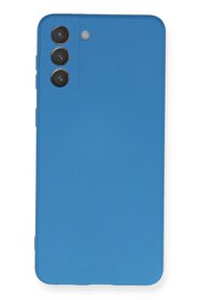 CepteToptan Samsung Galaxy S21 Plus Kılıf Nano içi Kadife Silikon - Mavi - DROPX3948-3479
