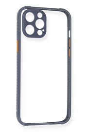 CepteToptan iPhone 12 Pro Kılıf Miami Şeffaf Silikon - Gri - DROPX3989-8913