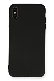 CepteToptan iPhone XS Max Kılıf Nano içi Kadife Silikon - Siyah - DROPX6411-9319