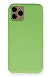 CepteToptan iPhone 11 Pro Kılıf Nano içi Kadife Silikon - Yeşil - DROPX7081-2052