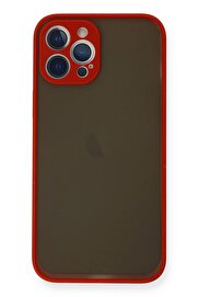 CepteToptan iPhone 12 Pro Kılıf Montreal Silikon Kapak - Kırmızı - DROPX1464-2919