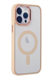 CepteToptan iPhone 14 Pro Max Kılıf Room Magneticsafe Silikon - Pudra - DROPX3665-4199