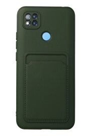 CepteToptan Xiaomi Redmi 9C Kılıf Kelvin Kartvizitli Silikon - Koyu Yeşil - DROPX2045-5884