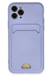 CepteToptan iPhone 11 Pro Kılıf Kelvin Kartvizitli Silikon - Lila - DROPX5101-2590