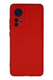 CepteToptan Xiaomi Mi 12 Kılıf Nano içi Kadife Silikon - Kırmızı - DROPX4892-4930