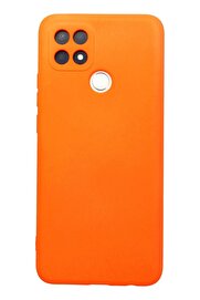 CepteToptan Oppo A15 Kılıf Nano içi Kadife Silikon - Turuncu - DROPX5900-3396