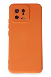 CepteToptan Xiaomi Mi 13 Kılıf Nano içi Kadife Silikon - Turuncu - DROPX2117-4446
