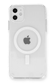 CepteToptan iPhone 11 Kılıf Magneticsafe Şeffaf Silikon - Şeffaf - DROPX2442-9325