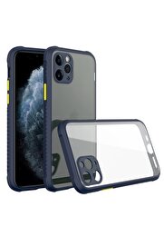 CepteToptan iPhone 11 Pro Kılıf Miami Şeffaf Silikon - Lacivert - DROPX1279-5852
