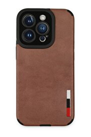 CepteToptan iPhone 14 Pro Kılıf Loop Deri Silikon - Kahverengi - DROPX2234-8439