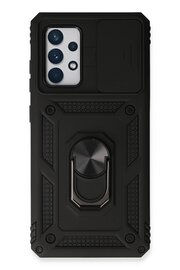 CepteToptan Samsung Galaxy A53 5G Kılıf Pars Lens Yüzüklü Silikon - Siyah - DROPX3702-8657