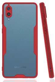 CepteToptan Samsung Galaxy A02 Kılıf Platin Silikon - Kırmızı - DROPX7593-7208
