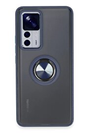 CepteToptan Xiaomi Mi 12T Pro Kılıf Montreal Yüzüklü Silikon Kapak - Lacivert - DROPX5282-7673
