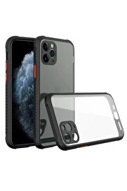 CepteToptan iPhone 11 Pro Max Kılıf Miami Şeffaf Silikon - Siyah - DROPX8593-6012