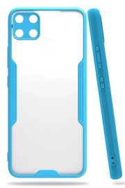 CepteToptan Realme C15 Kılıf Platin Silikon - Mavi - DROPX3502-2837