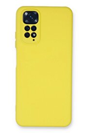 CepteToptan Xiaomi Redmi Note 11 Kılıf Nano içi Kadife Silikon - Sarı - DROPX7964-3950