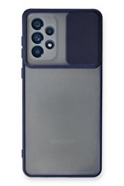 CepteToptan Samsung Galaxy A53 5G Kılıf Palm Buzlu Kamera Sürgülü Silikon - Lacivert - DROPX2198-8226