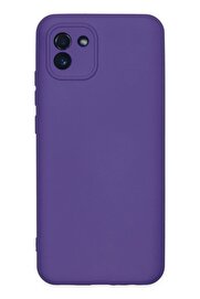 CepteToptan Samsung Galaxy A03 Kılıf Nano içi Kadife Silikon - Mor - DROPX6011-1047