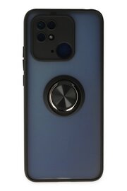 CepteToptan Xiaomi Redmi 10C Kılıf Montreal Yüzüklü Silikon Kapak - Siyah - DROPX1627-8657
