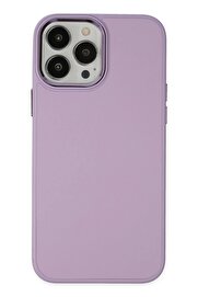 CepteToptan iPhone 13 Pro Max Kılıf Asya Deri Silikon - Lila - DROPX8768-1040