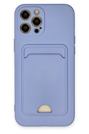 CepteToptan iPhone 12 Pro Max Kılıf Kelvin Kartvizitli Silikon - Lila - DROPX5416-7084