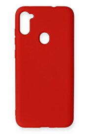CepteToptan Samsung Galaxy A11 Kılıf Nano içi Kadife Silikon - Kırmızı - DROPX2707-4216