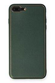 CepteToptan iPhone 8 Plus Kılıf Coco Deri Silikon Kapak - Yeşil - DROPX5547-2415