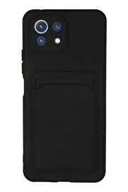 CepteToptan Xiaomi Mİ 11 Lite Kılıf Kelvin Kartvizitli Silikon - Siyah - DROPX7976-8096