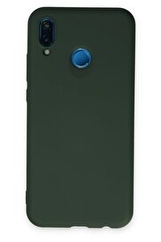 CepteToptan Huawei P20 Lite Kılıf Nano içi Kadife Silikon - Koyu Yeşil - DROPX9767-2646