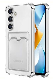 CepteToptan Samsung Galaxy S24 Kılıf Kart Şeffaf Silikon - Şeffaf - DROPX8002-5990