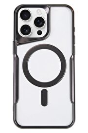 CepteToptan iPhone 16 Pro Kılıf Boyi Magsafe Silikon Kapak - Siyah - DROPX5707-3561