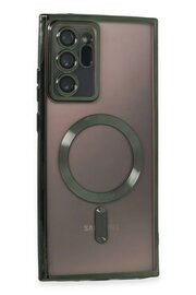 CepteToptan Samsung Galaxy Note 20 Ultra Kılıf Kross Magneticsafe Kapak - Koyu Yeşil - DROPX5473-4173