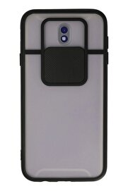 CepteToptan Samsung Galaxy J7 Pro / J730 Kılıf Palm Buzlu Kamera Sürgülü Silikon - Siya - DROPX1003-9704