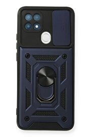 CepteToptan Oppo A15 Kılıf Pars Lens Yüzüklü Silikon - Lacivert - DROPX6160-9384