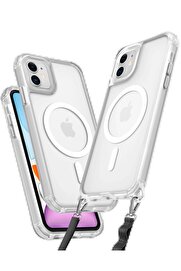 CepteToptan iPhone 12 Kılıf Enka Magsafe Silikon Kılıf - Şeffaf - DROPX2737-9259