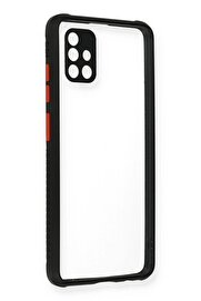 CepteToptan Samsung Galaxy A71 Kılıf Miami Şeffaf Silikon - Siyah - DROPX4603-4320