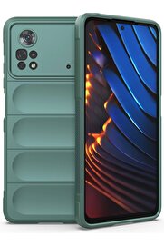 CepteToptan Xiaomi Poco X4 Pro 5G Kılıf Optimum Silikon - Koyu Yeşil - DROPX5792-4571