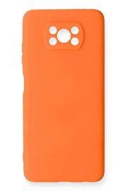CepteToptan Xiaomi Pocophone X3 Kılıf Nano içi Kadife Silikon - Turuncu - DROPX8161-1661