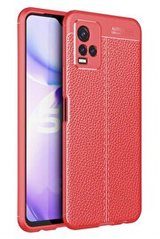 CepteToptan Vivo Y21S Kılıf Auto Focus Kapak - Kırmızı - DROPX9296-4074