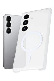 CepteToptan Samsung Galaxy S25 Plus Kılıf PC Zara Magsafe Şeffaf Kılıf - Şeffaf - DROPX9879-5674